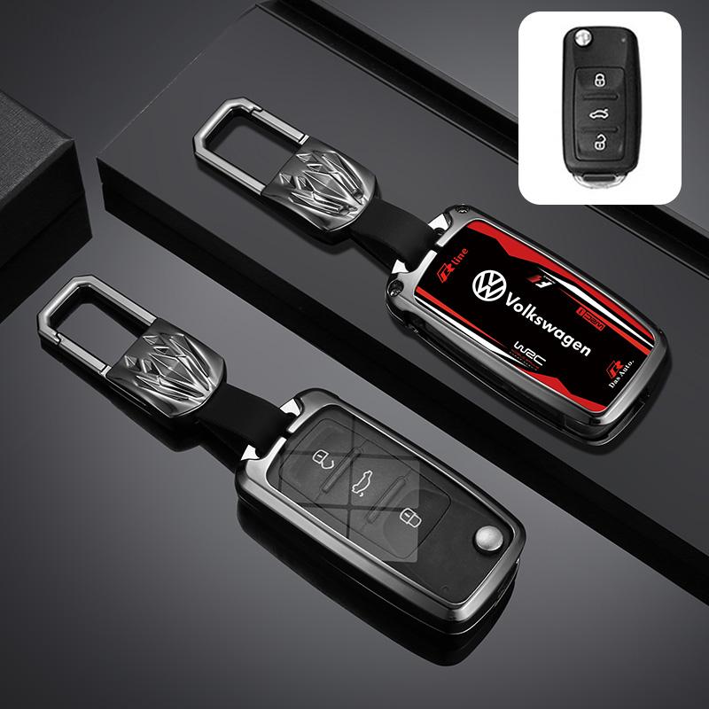 swe3Zinc Alloy Car Remote Key Case Cover Shell For VW Volkswagen Polo Golf Passat Beetle Caddy T5 Up Eos Tiguan Keychain Accessories