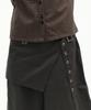 PLACE STUDIO Eyelet Belted Wrap Layered Cotton Wide Two-Piece Pants Set [Charcoal]