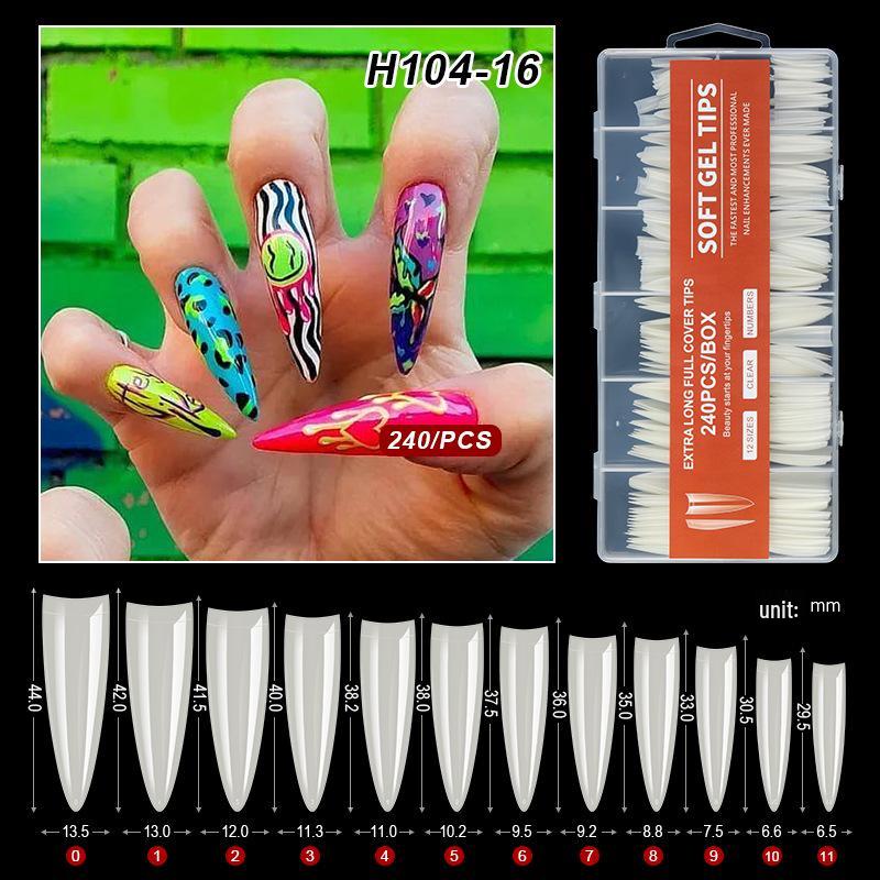 XXXL Denim Water Pipe Nail Art Set - 240 Transparent Ballet Nail Stickers