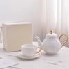 Italian Embossed Flower Vine Coffee Cup Teapot Ice Cream Cup Rice Bowl Dinner Plate Tableware Kitchen Accessories Household Set