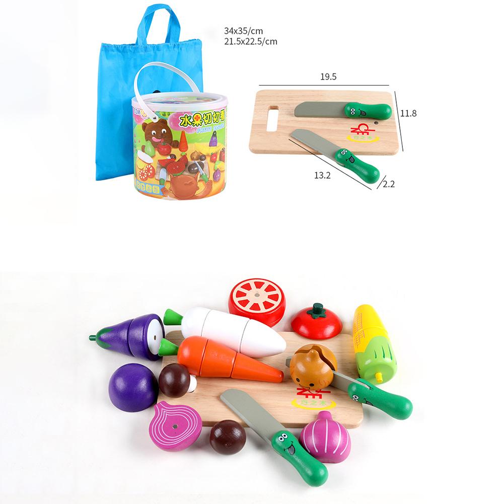 16Pcs Set Kids Imitating Fruit Vegetable Kitchen Cutting Cooking Toy Early Education