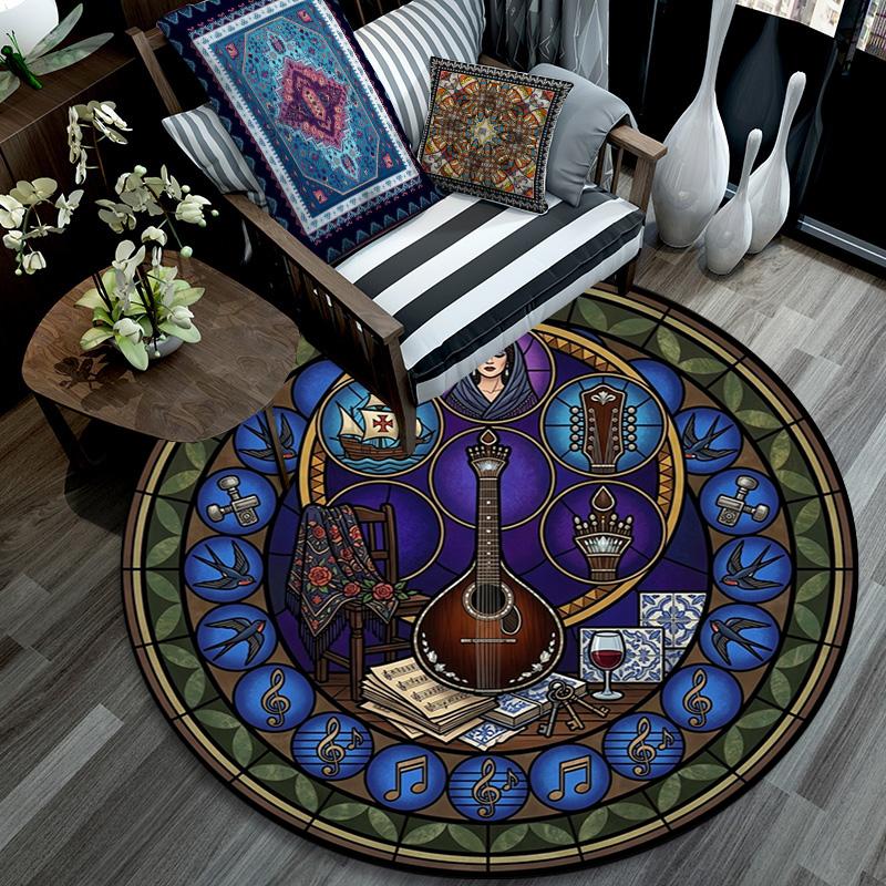 Celtic Musical Harmony Round Area Rug Under Office Chairs Bedroom Living Room Home Decor
