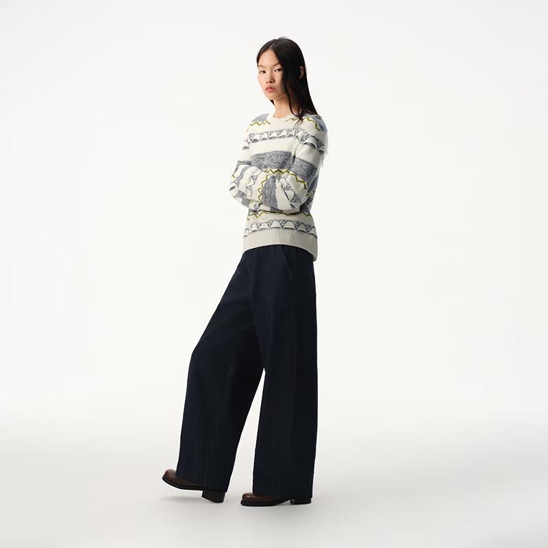 broadcast Simple Jacquard Loose Pullover Knit Sweater