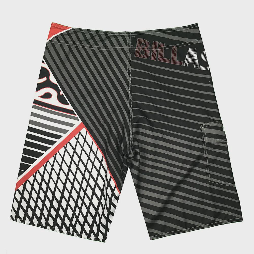 Men's Quick-Dry Striped Surf and Bodybuilding Shorts