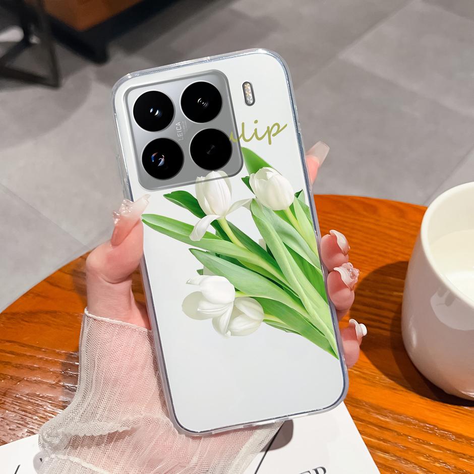 

Cute Flower Case For Xiaomi 15 Pro Ultra Clear Soft Silicone Protective Bumper Cover For Xiaomi15Pro 15Ultra Anti Scratch Fundas Xiaomi 15