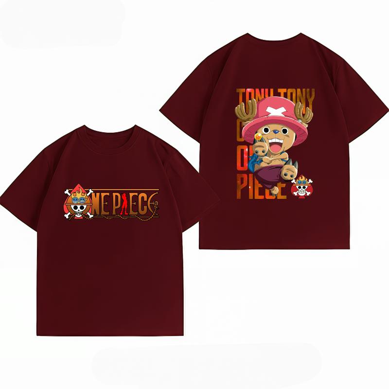 One Piece Tony Tony Chopper Print Tshirt Casual Short Sleeve Cotton Anime Streetwear Unisexs Tshirt