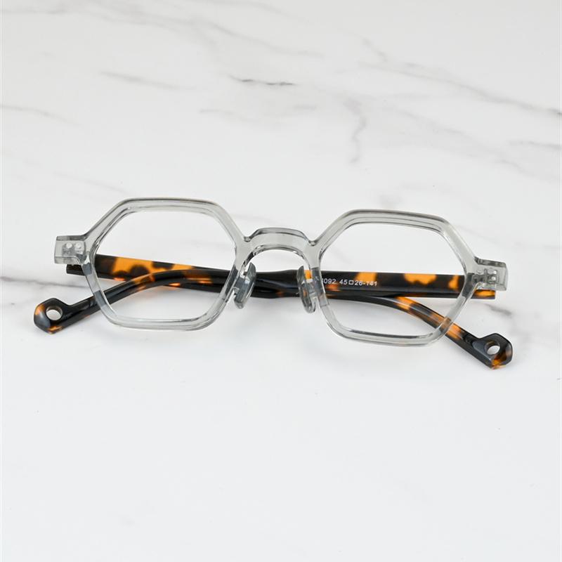 New Anti Blue Light Glasses Female Classic Retro Small Frames Eyeglasses Women Polygon Pure Color Rivet Eyewear Frame