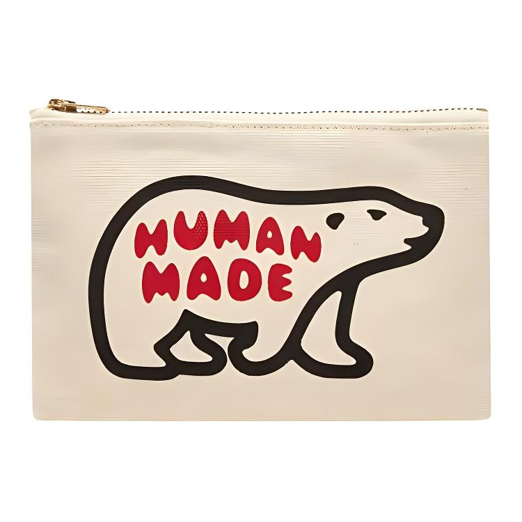 New HUMAN MADE Canvas Bag Clutch Women's White HM21GD034