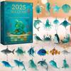 2025 Sea Glass Marine Life Advent Calendar, 24-Day Ocean Theme Christmas Countdown Calendar with Cute and Realistic Sea Animals
