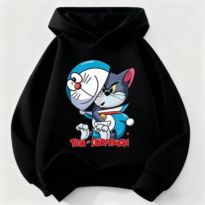 New Children's Sweatshirt Doraemon Boys and Girls Clothing Autumn and Winter Warm Children's Hoodie Sweatshirt