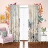2PCS- Classic Butterfly - Printed curtain, 100% polyester material, suitable for bedroom curtains and living room decoration.