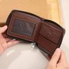 External Men Short Wallet Solid Color PU Leather Card Holder Vintage Male Wallet  Man