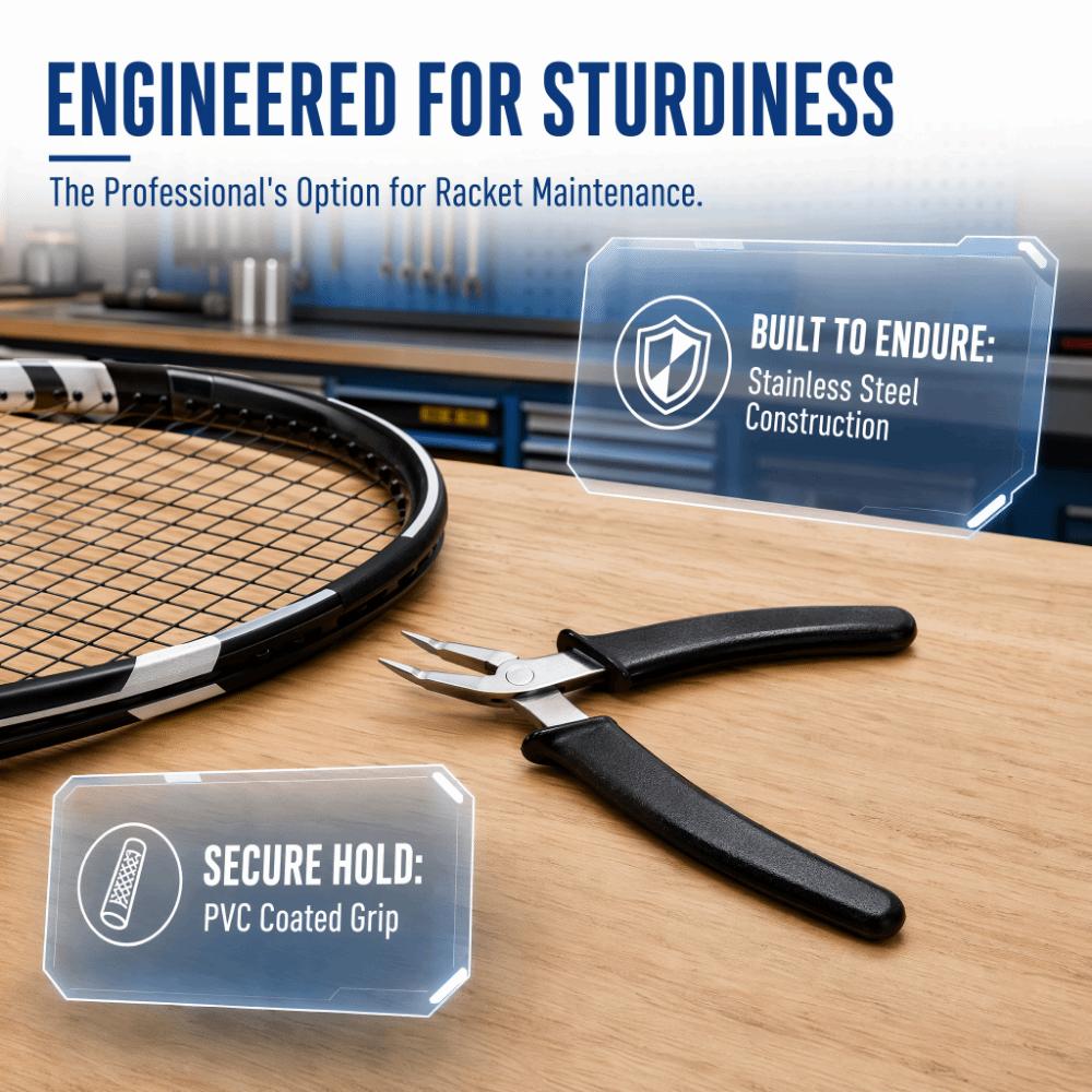 Ergonomic Handle Racket Stringing Pliers PVC Grip Curved Nose Pliers Tennis Rackets