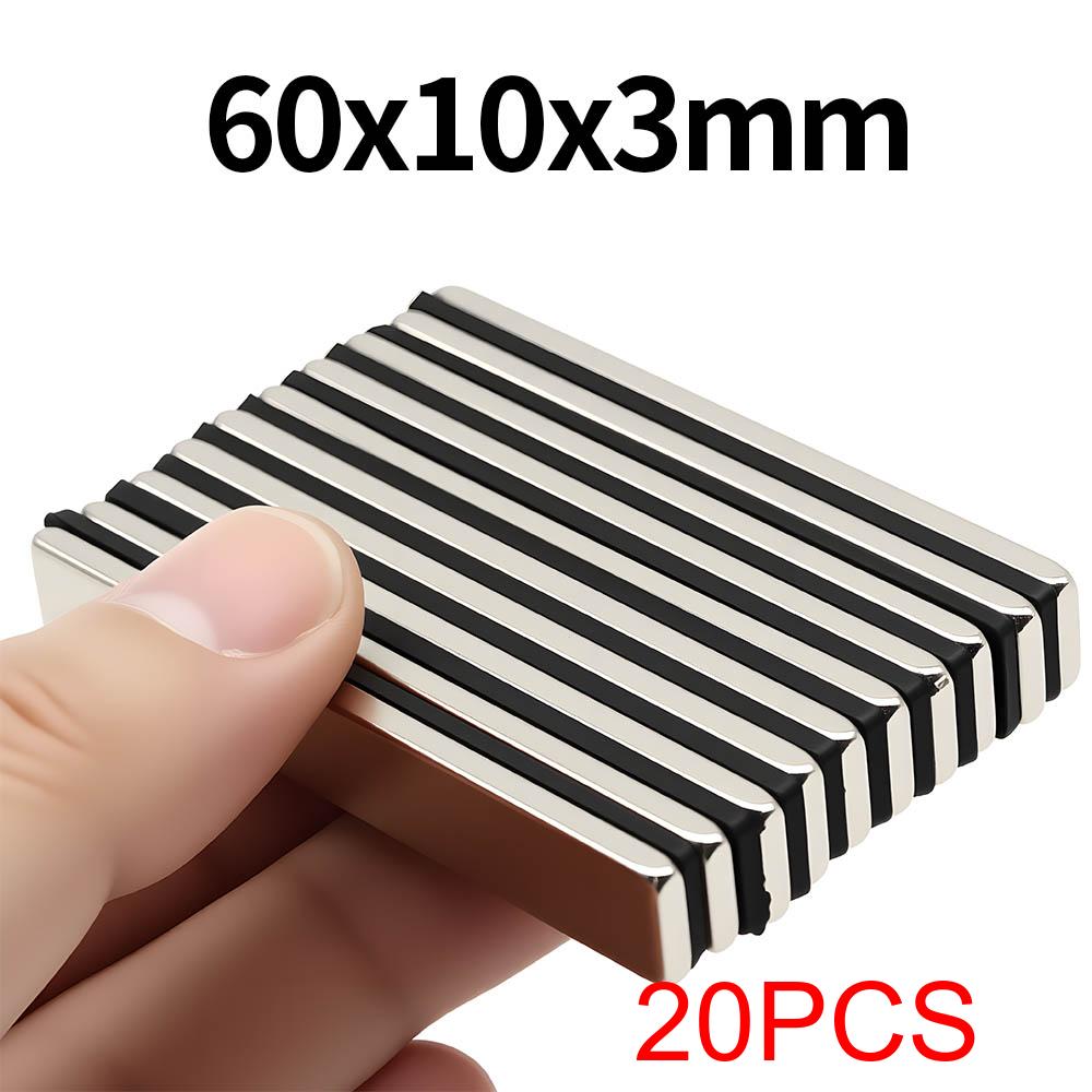 60x10x3mm Super Strong Neodymium Magnet N35 NdfeB Permanent Magnetic imanes Block Powerful Magnets Refrigerator