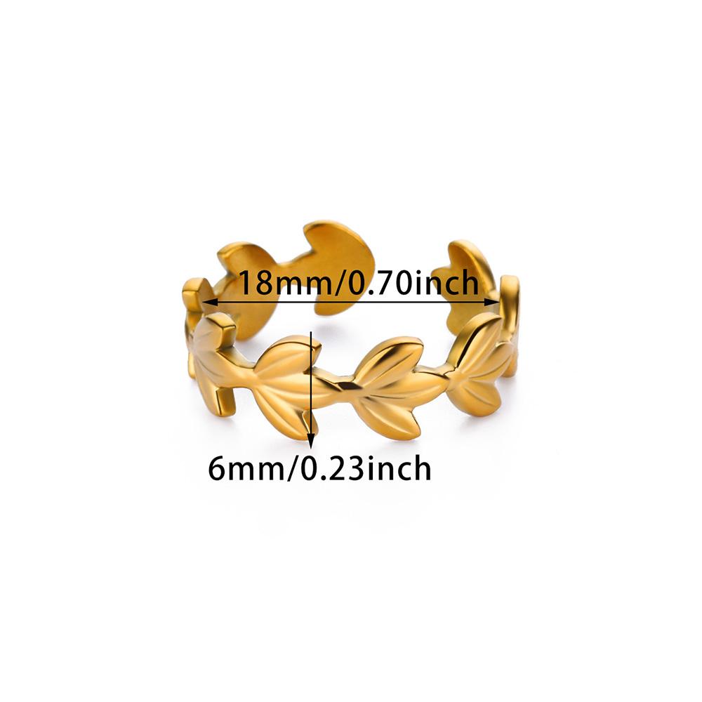 

Кольца с открытым дизайном в виде наложенных листьев для женщин, из нержавеющей стали, золотого цвета, свадебное эстетичное кольцо, новые модные свадебные цирконовые аксессуары, подарок