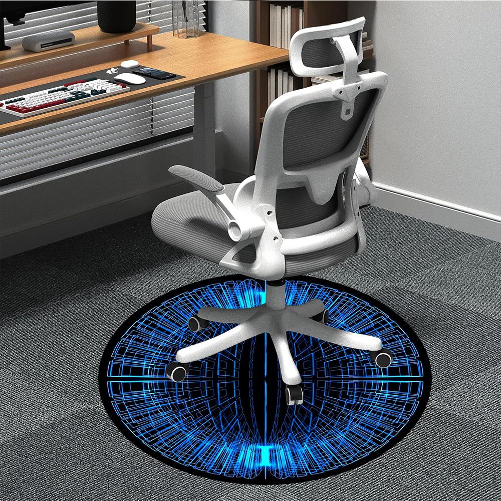 

1pc Neon Grid Pattern Chair Carpet for Office Machine Washable Rug for Office, Good Gift for Family or Friends yy251225207 80cm by 80cm