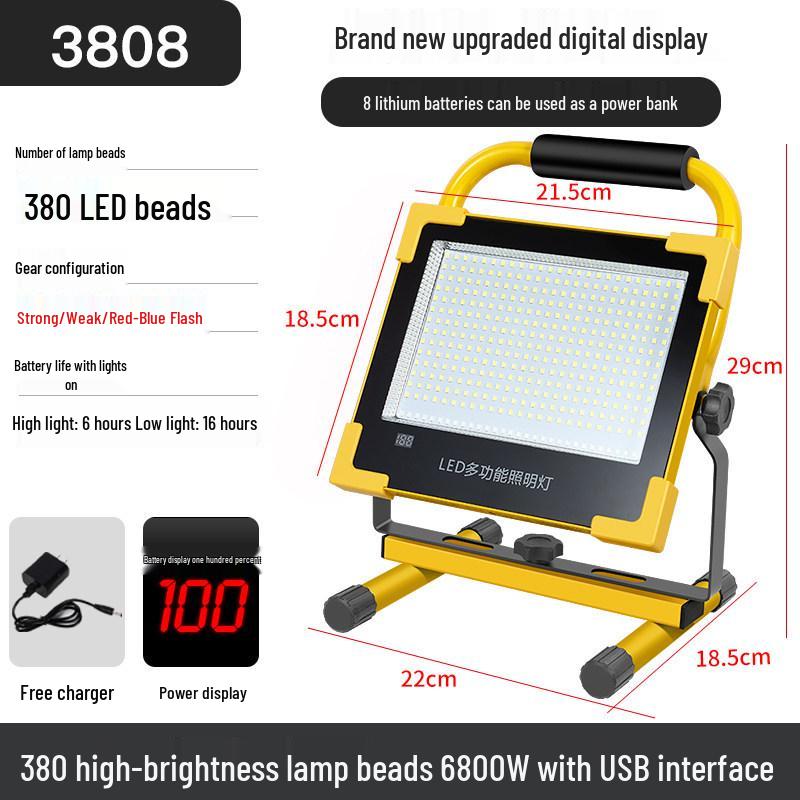 Rechargeable Super Bright Floodlight for Emergency, Construction, and Outdoor Use