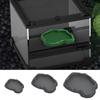Stone Texture Reptile Feeder Bowl ABS Resin Feeding Bowl Dish New Water Dish Feeder  Pet Crawler