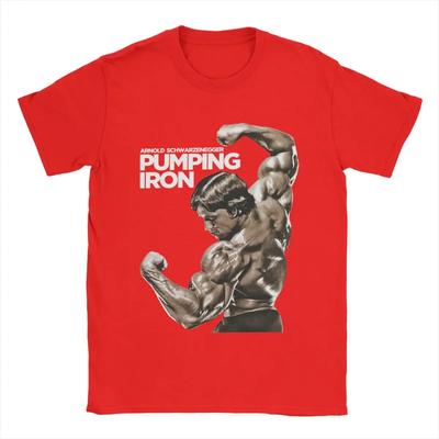 Freizeit Arnold Schwarzenegger T-Shirt für Herren O-Ausschnitt Baumwoll-T-Shirts Kurzarm-Tees Neuankömmling Tops#Farbe(2)