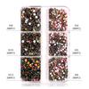 6 Grid Square Diamond Set, Nail Art Jewelry, Diamond Mirror Transparent Square Diamond Mixed Flat Bottom Diamond Diy Nail Decoration