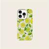 A Lemon Slice Print Lychee Texture Phone Case, Suitable for iPhone 17, 16, 15, Plus, Pro, Max Series Phones - Can Be Used as a Gift