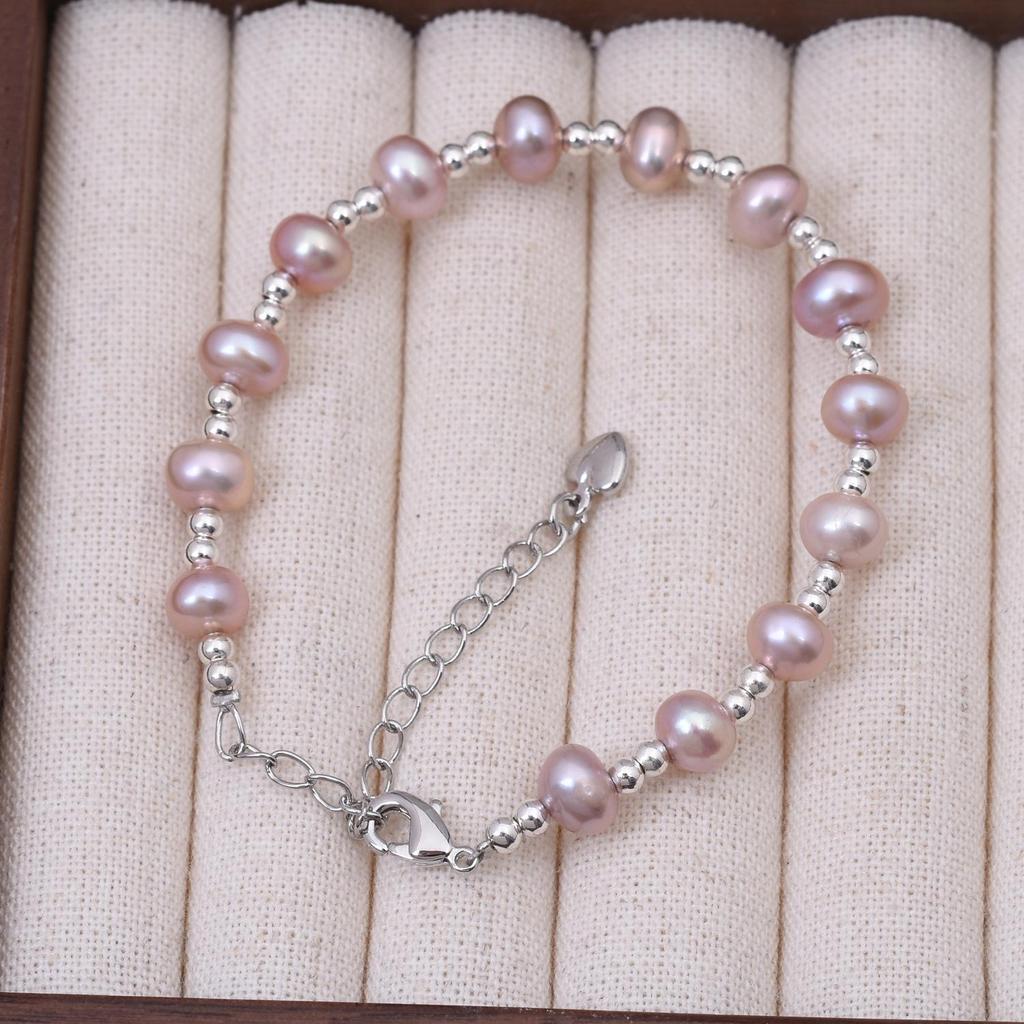 French Retro Pink Freshwater Pearl Bracelet - Exquisite, Versatile, and Luxurious Style for Besties