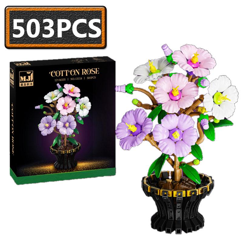 Moc Preserved Flowers Building Blocks City Home Decoration Bird Of Paradise Chrysanthemum Plum Blossom Bricks Toys Kids Diy Gift