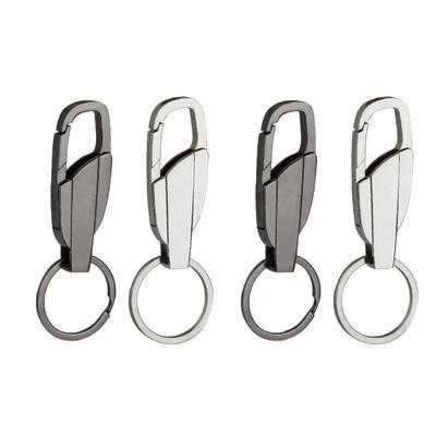 4pc Portable Keychain Set with Carabiner Clip Durable Metal Key Holder for Men Convenient Lock and Unlock Function