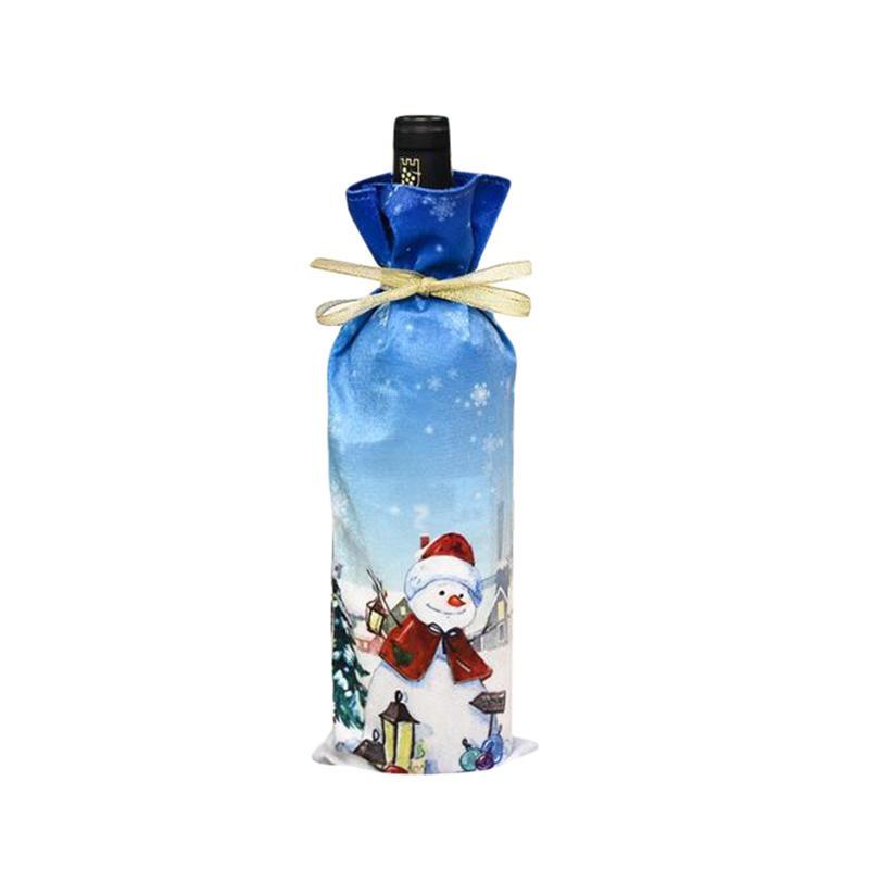 New Year Christmas Wine Bottle Dust Cover Bag Santa Claus Noel Dinner Table Decor Christmas Decorations for Home