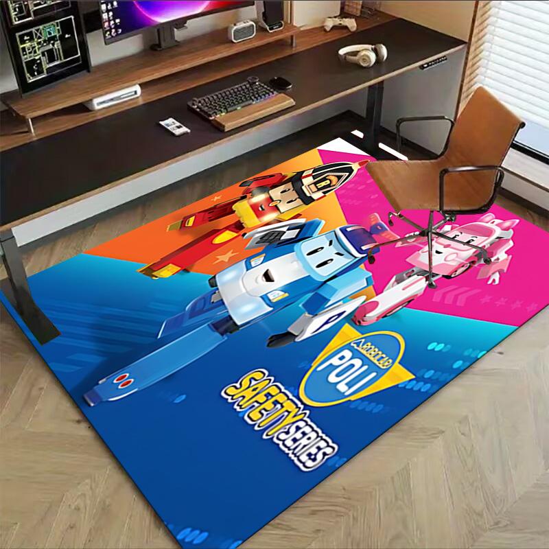Robotic Safety Heroes Carpet For Playroom Bedroom Living Room Sofa Home Decorkids Game Area Rug Nonslip Floor Mat