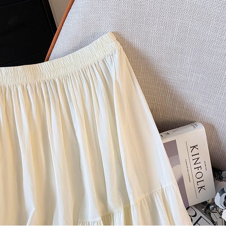 Retro Forest-Style Lace Mesh Cotton Midi Skirt for Women