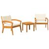 VidaXL Ensemble Bistro 3 pièces avec coussins - Bois d'acacia massif 4106466