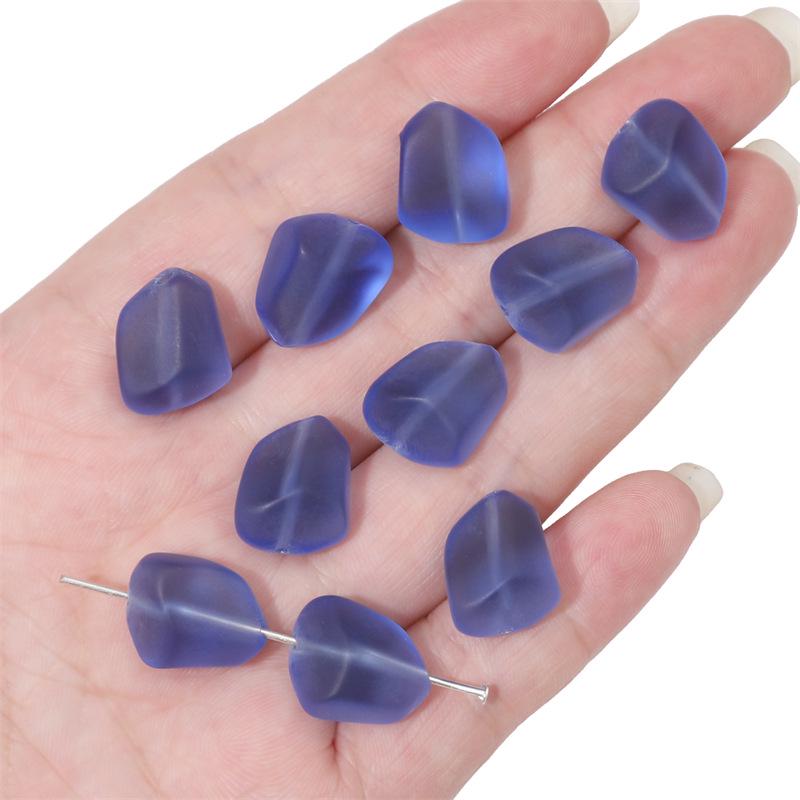 12x15mm Frosted Glass Faceted Beads for DIY Bracelets & Necklaces