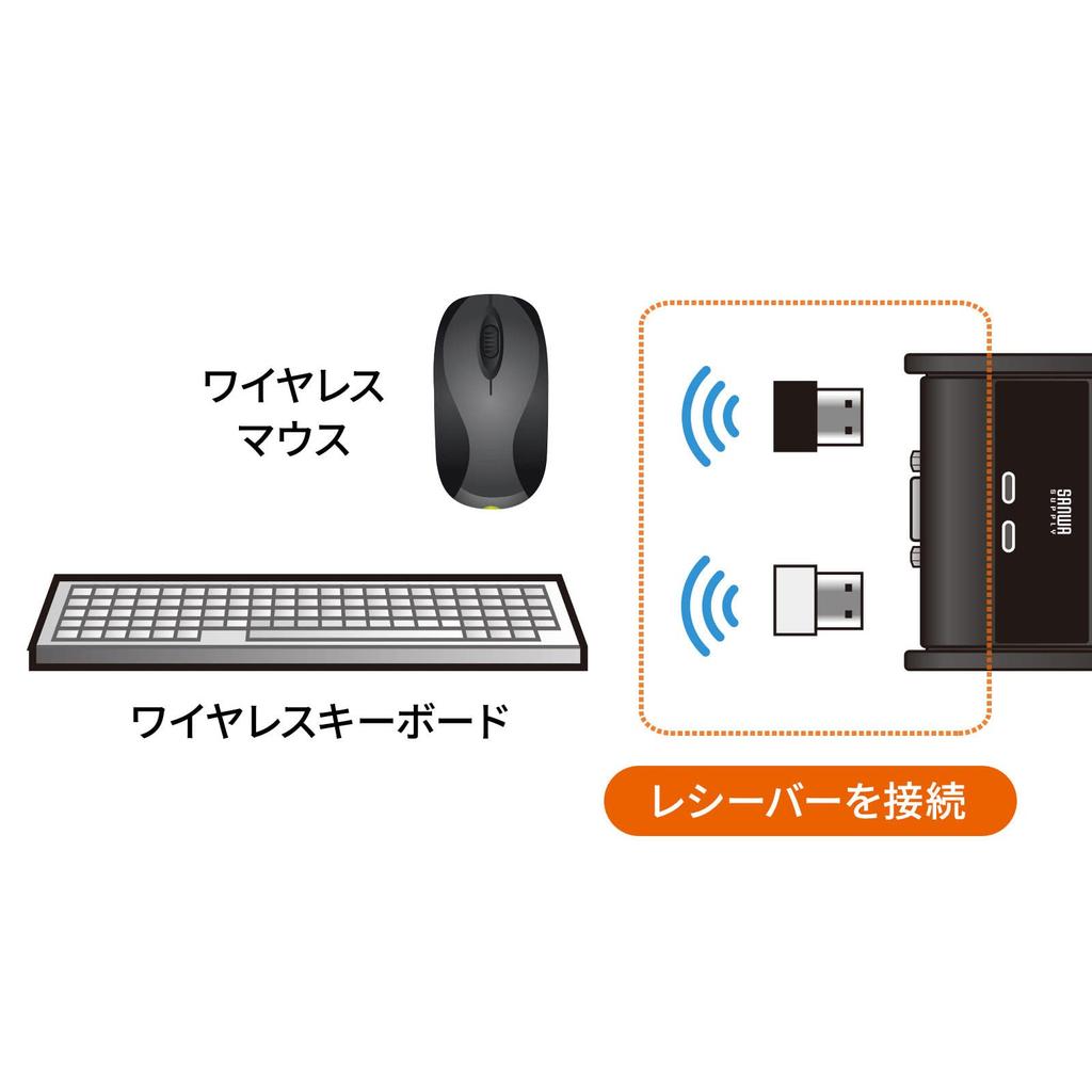 Sanwa Supply PC-Umschalter mit Hand Schwarz (keine Emulation, Schalter) SW-KVM2UUSN2