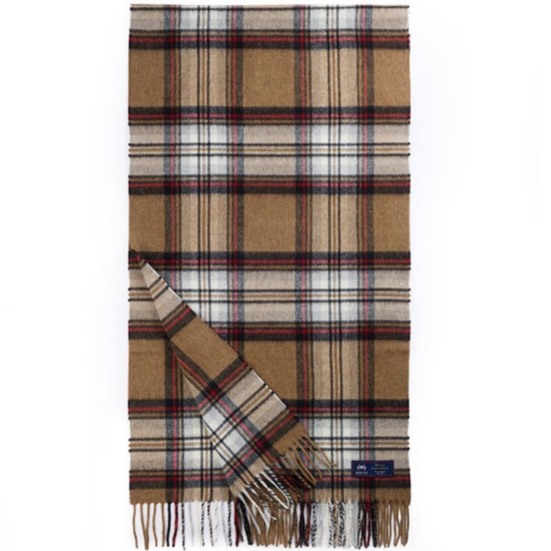 

ABRAHAM MOON Merino Wool Shawl Muffler 50cm - Camel Stewart FREE