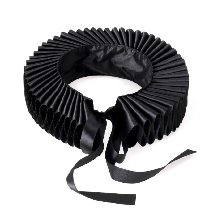 Renaissances Webbing Ruffled Choker Necklace Clown False Collar and Cuffs Set for Theatrical Props and Cosplay Costume