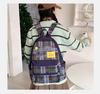Schoolbag Large Capacity Student School Bag Vintage Plaid Student School Bag Leisure Travel Backpack Ultra Light Convenient Commuter Backpack