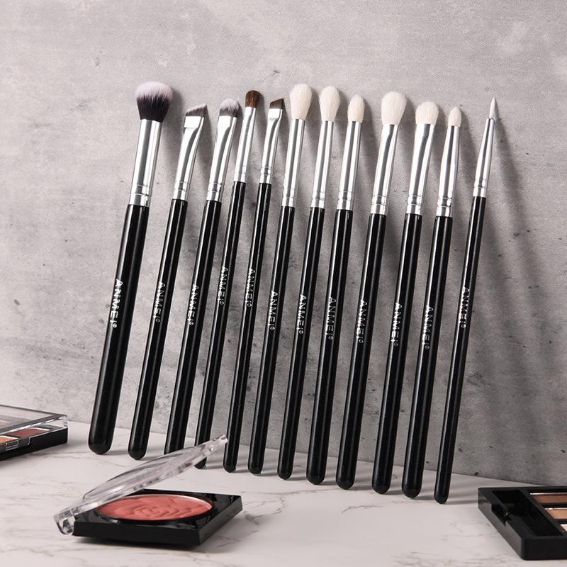 Cangzhou 12-Piece Eye Makeup Brush Set: Includes Eyeshadow, Blending, Eyebrow, Lip & Fine Light Tip Brushes.