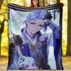 1pc Genshin Impact1 Theme Blanket - Digital Print, Polyester, Cozy for All Seasons, Perfect for Outdoor, Camping, and Travel