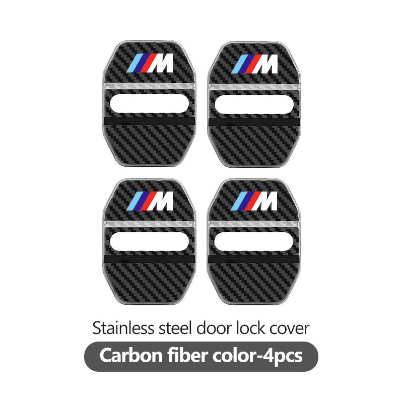 For BMW 4Pcs Car Door Lock Cover Stainless Steel Protection Accessories M Performance Alpina M3 M5 M6 X1 X3 X4 X5 G20