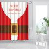 Merry Christmas Shower Curtains New Year Santa Bathroom Decor Bath Curtain Cartoon Snowman Elk Bath Bathroom Curtains