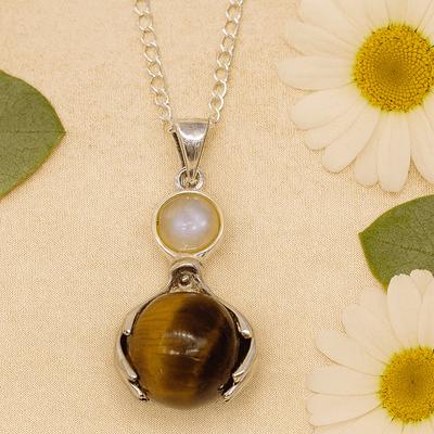 Tiger Eye Crystal Pendant Healing Hands