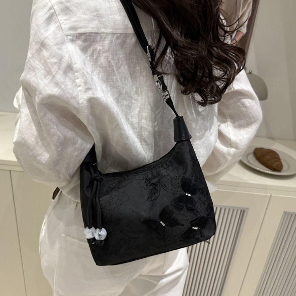 Butterfly Hanfu Embroidery Handbag Canvas Cheongsam Bag Retro New Chinese Style Handbag  Party