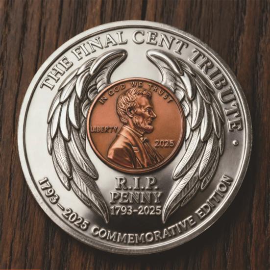 1/2/3/4/5Pcs Final Cent Tribute Coin R.I.P. Penny Souvenir Coin Historic Collectible Token History Buffs Collectors Enthusiasts Keepsake Gift
