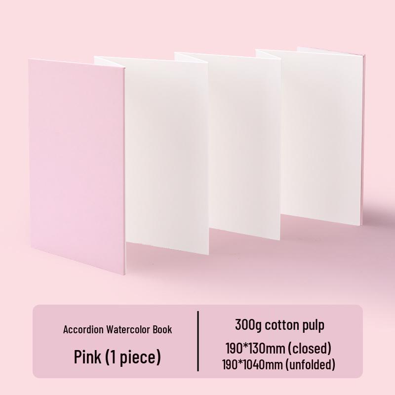 Accordion Watercolor Fabric Journal with Fine Grain Cotton Pulp Paper (30 Blank Postcards)