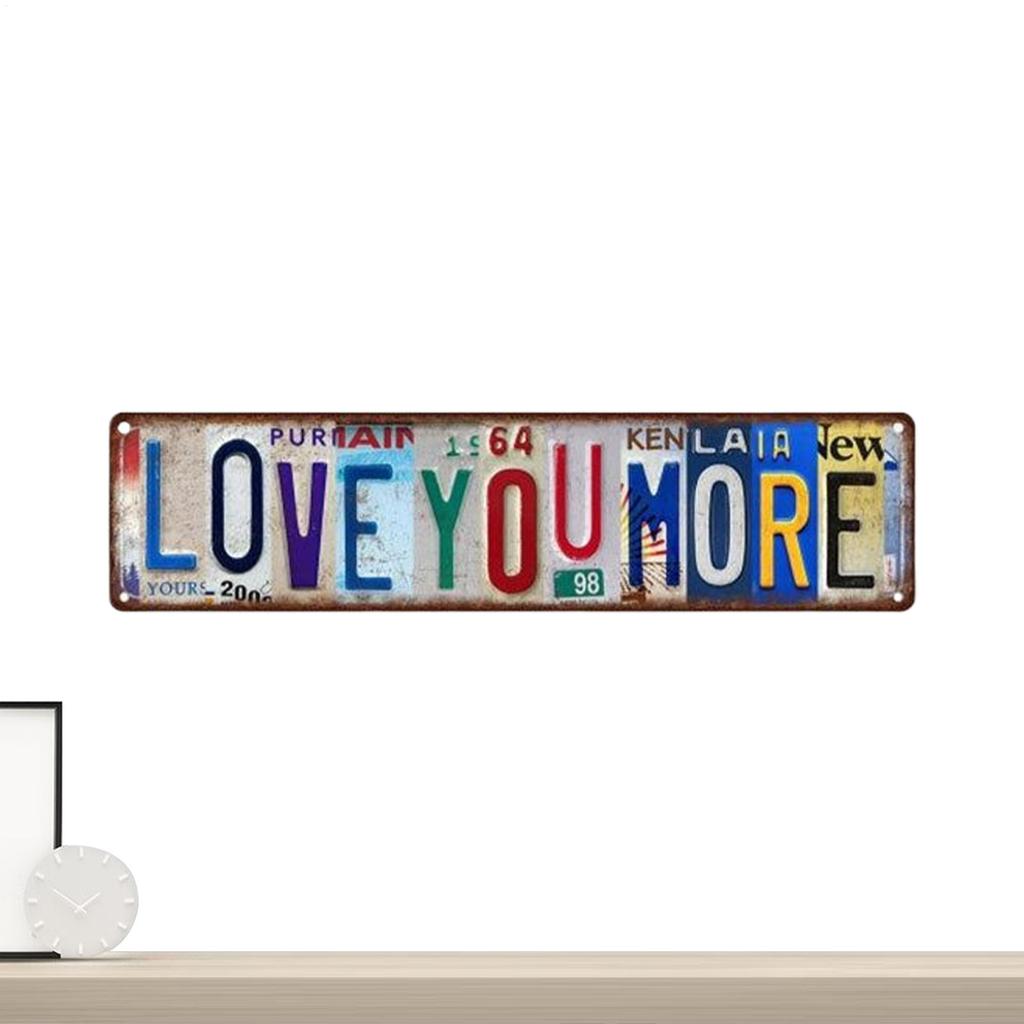 Love You More Vintage Wall Sign Romantic Metal Home Decor Daily Reminder Decor For Offices Living Room Bathroom