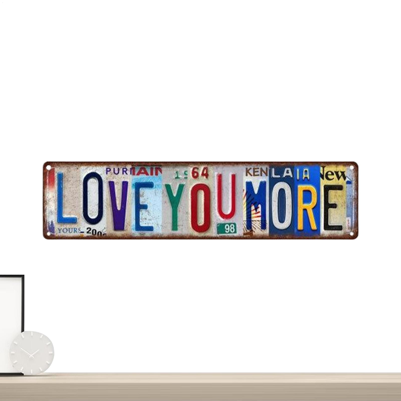 

Love You More Vintage Wall Sign Romantic Metal Home Decor Daily Reminder Decor For Offices Living Room Bathroom S