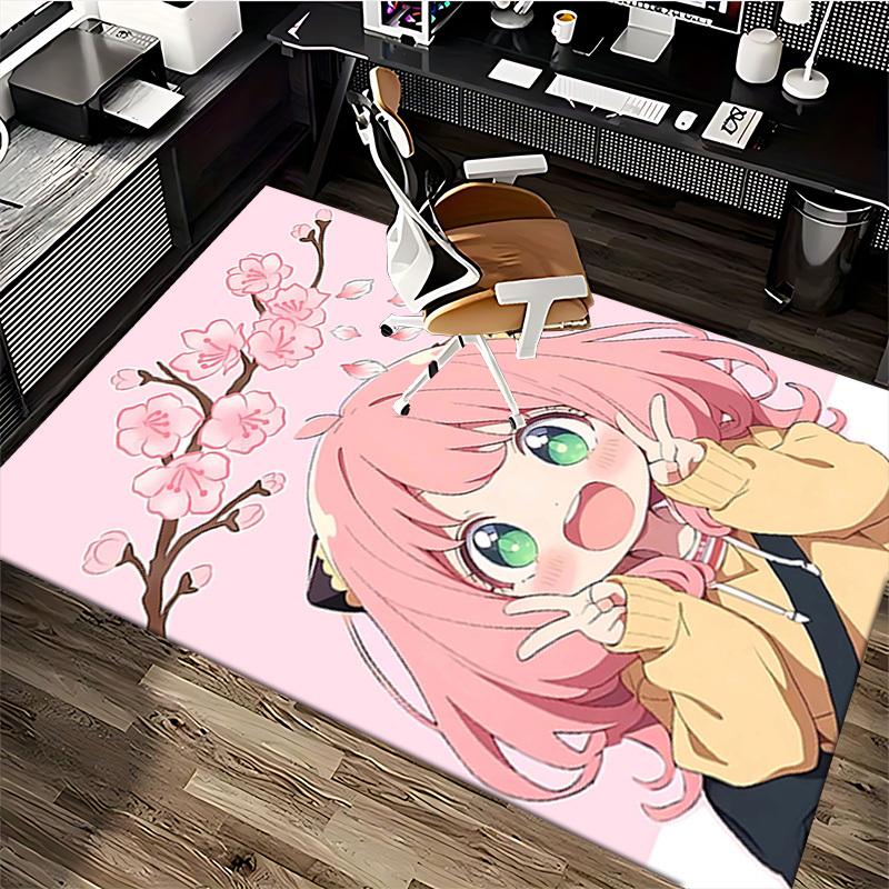 1pc Anime Cute Girl with Cherry Blossoms Chair Mat - Office Desk Pad, Anti-Slip Rug for Home Decor, Seasonal Gift, Suitable for Office, Living Room, B