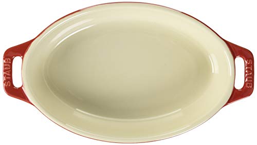 STAUB "Oval Dish, Cherry, 17cm" Ceramic Gratin Dish, Oven and Microwave Safe [Official Japanese Product] Dish 40508-581