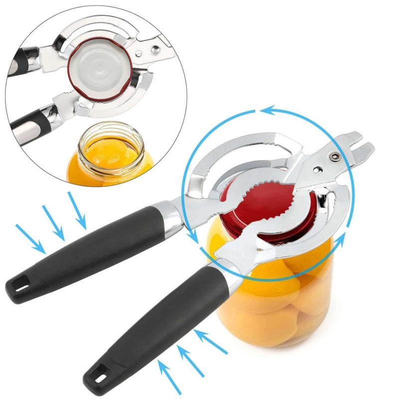Multi Jar Openers for Seniors, Stainless Steel Jar Lid Opener, Bottle Opener for Seniors with Arthritis, Weak Hands